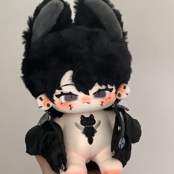 现货棉花娃娃新品20厘米无属性余烬不含衣服毛绒公仔黑发兽耳