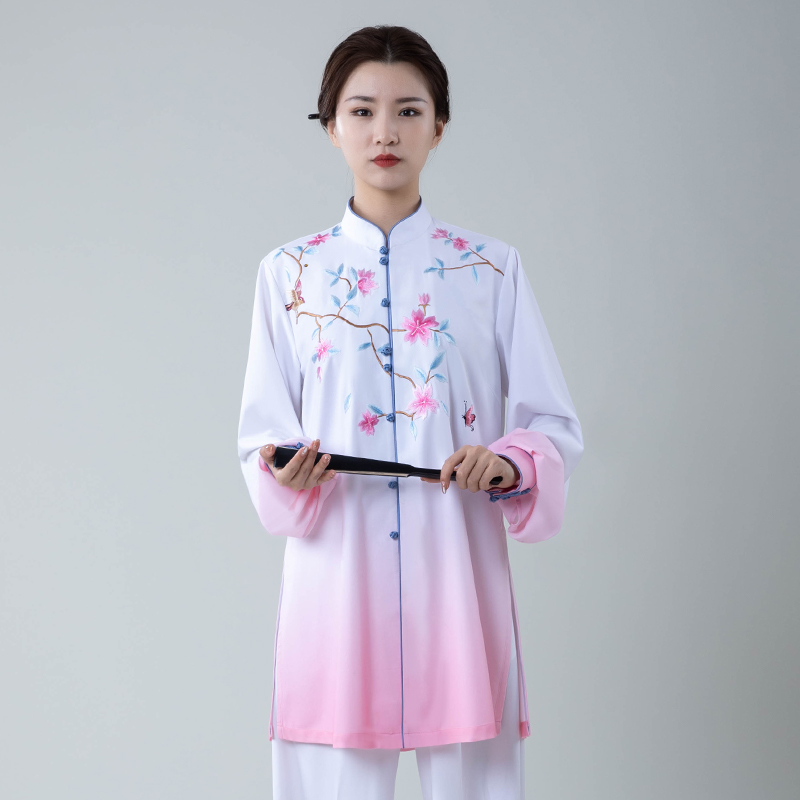 御尊高端定制款咏梅披纱太极服刺绣款渐变表演服春夏中国风飘逸