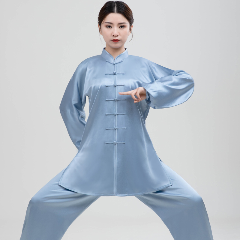 御尊2023新款重磅真丝桑蚕丝绸太极服男夏季高端太极拳练功服装女