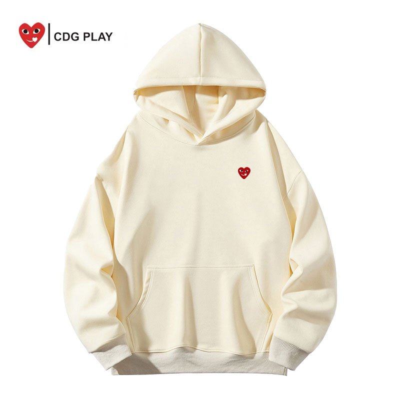CDG PLAY爱心欧若风连帽卫衣2025秋冬新款潮流纯色百搭潮牌卫衣女