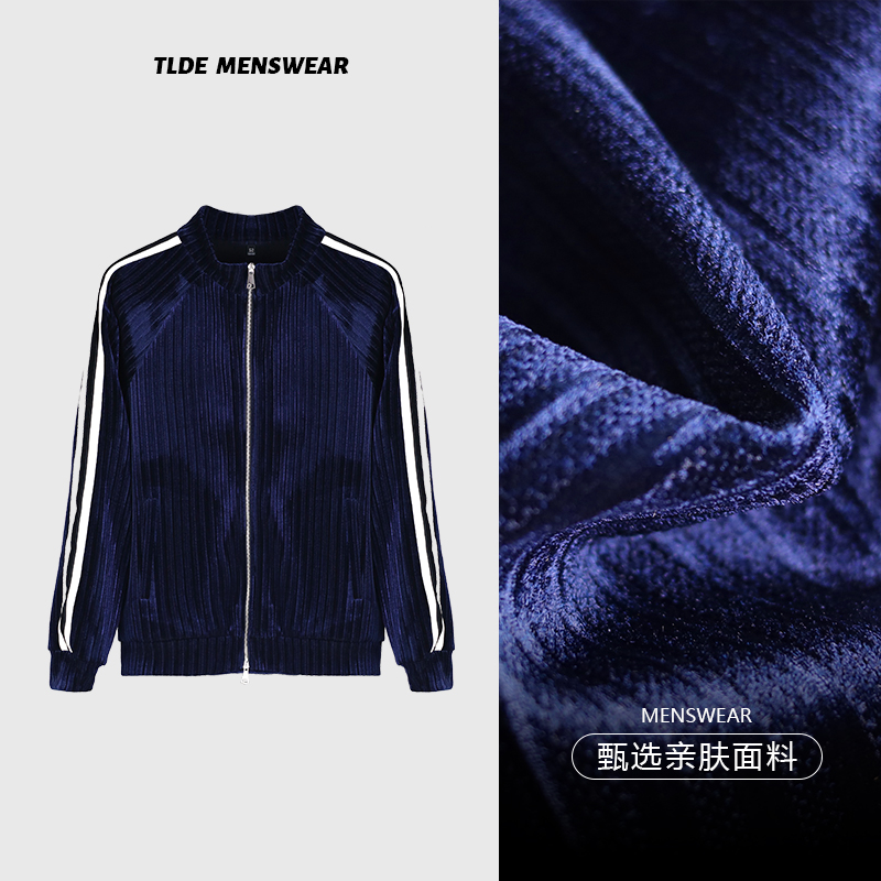 【tlde】轻奢潮牌外套2023秋冬新款男装时尚男士立领长袖外套6616