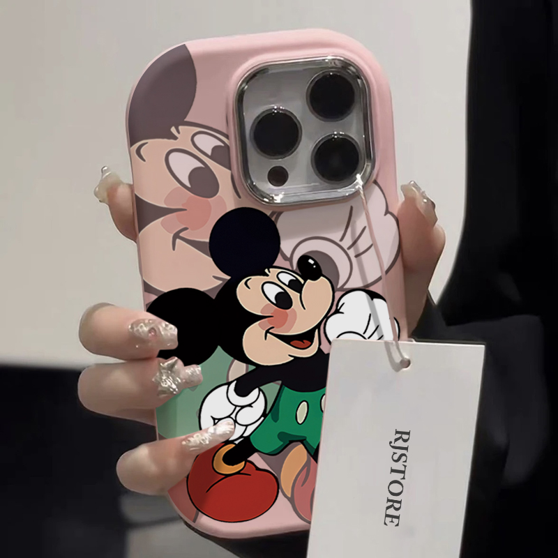 ins金属框米奇老鼠适用iPhone15/14promax手机壳苹果13/12/11套xr