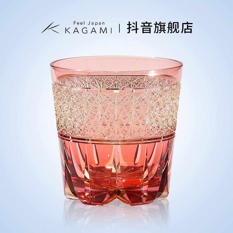 KAGAMI根本达也作<篝火>水晶玻璃江户切子洛克杯家用手工创意个性