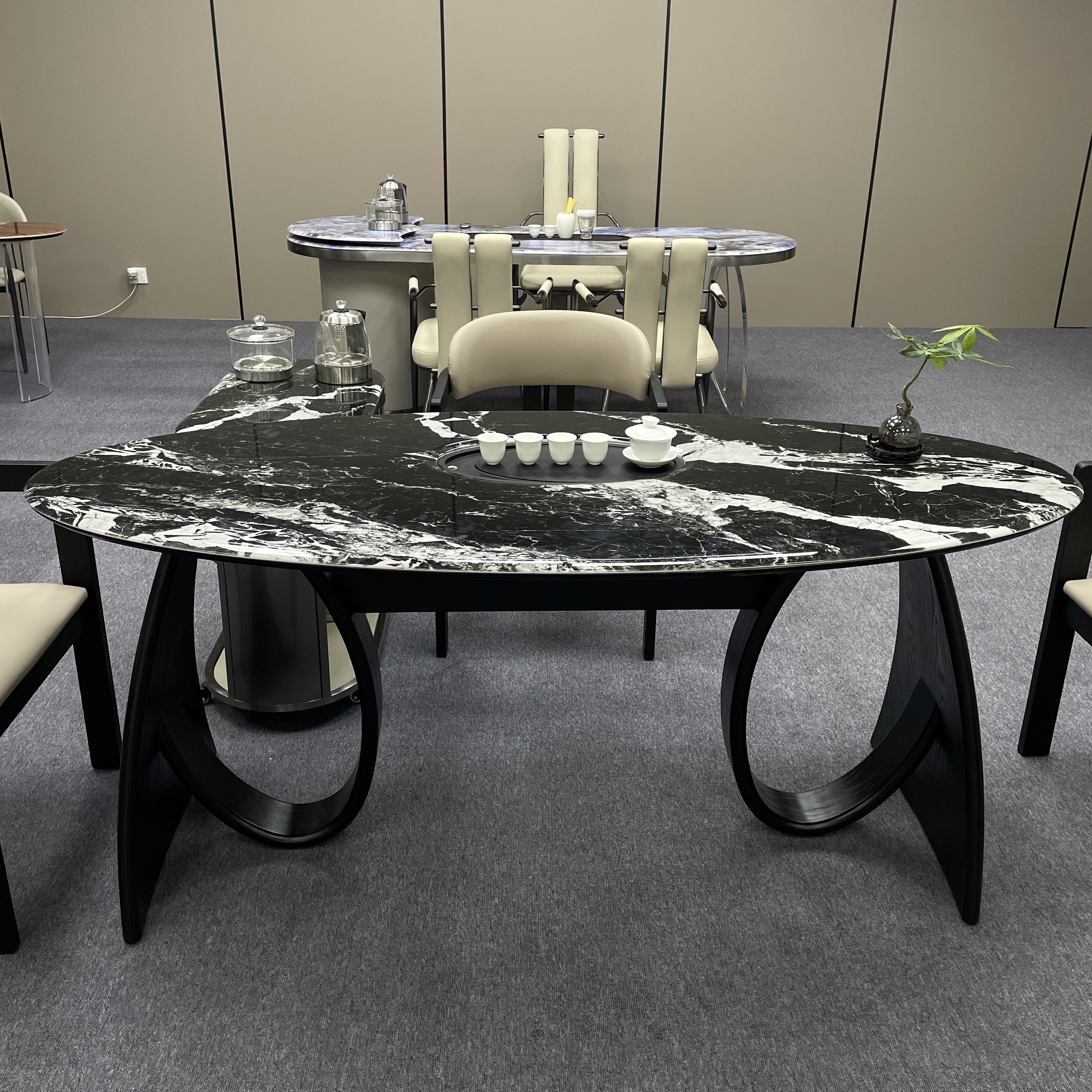 意式简约岩板茶桌组合家用客厅创意艺术茶台轻奢现代时尚茶桌阳台