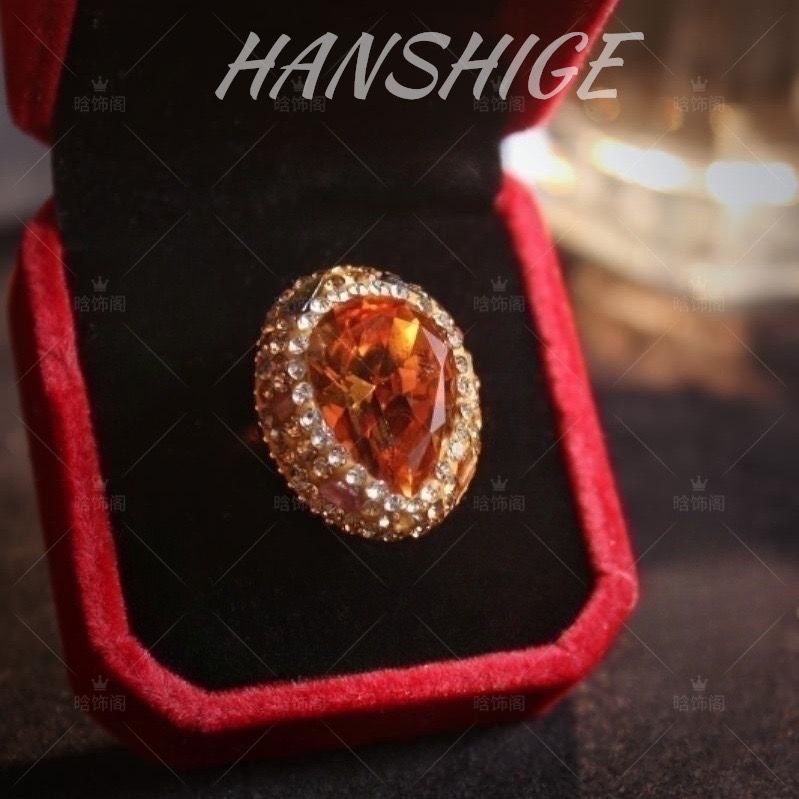 铜合金戒指 【C301】法式百搭时尚经典水滴形状戒指