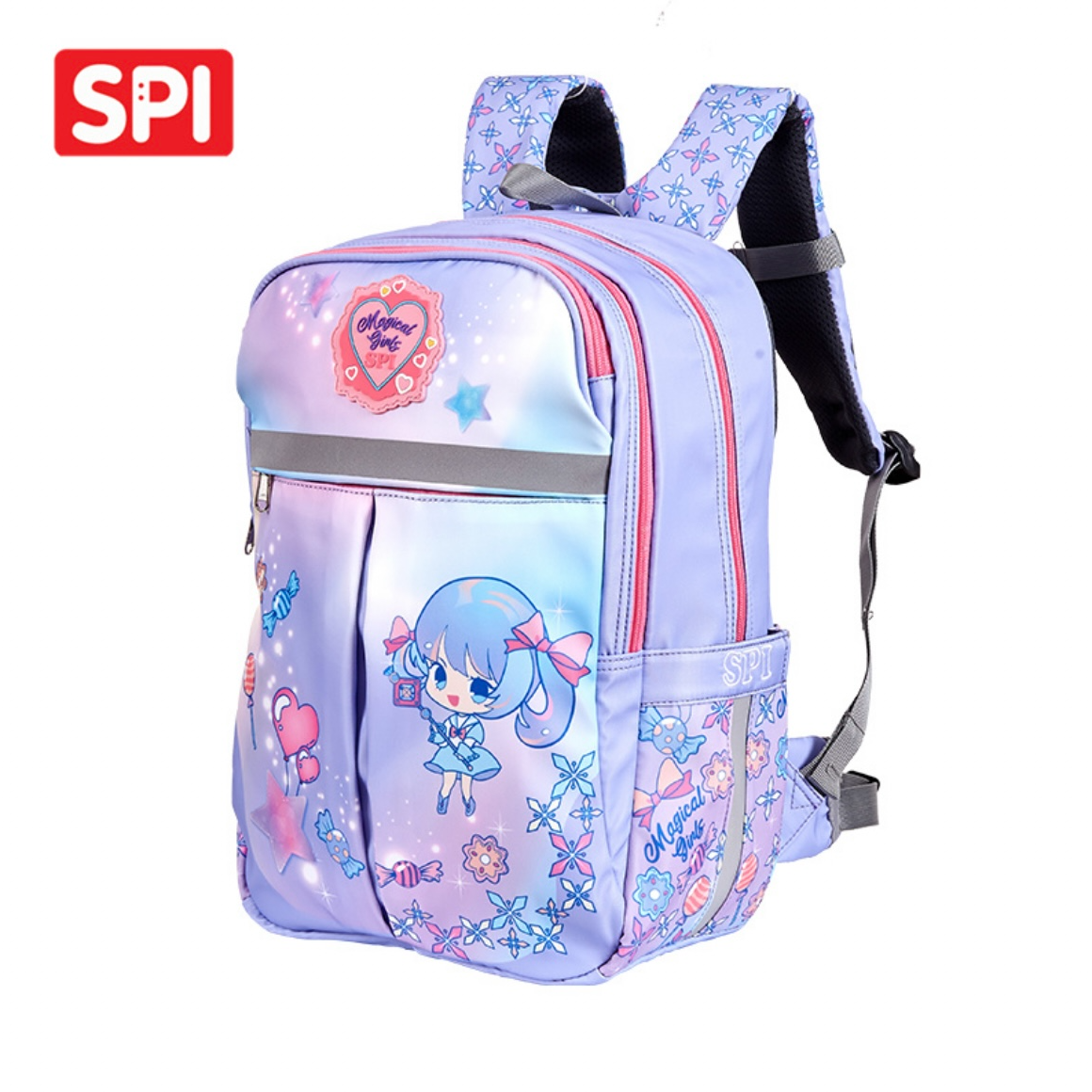 【魔法少女】香港SPI护脊减负书包3-6年级女生公主书包减负防水耐磨