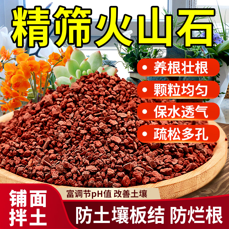 精品火山石颗粒适合鱼缸过滤植物铺面促进透气营养土天然火山石子