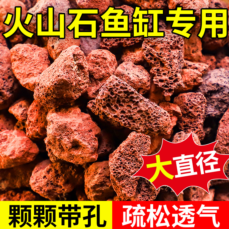 火山石鱼缸造景底砂装饰沙石头乌龟滤材铺底专用耐用火山岩颗粒