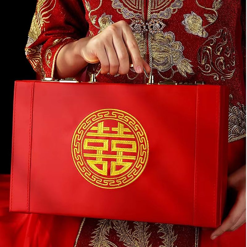 提亲礼金盒提亲聘礼箱彩礼钱盒子红包10万箱子订婚结婚用品