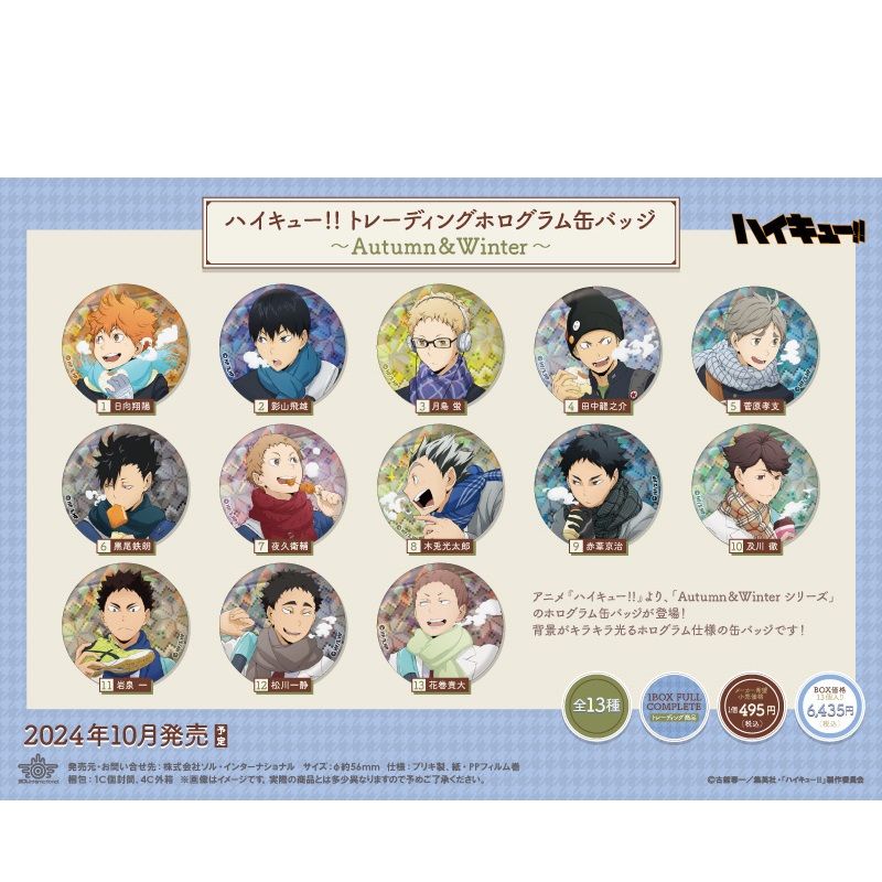 日谷正版 排球少年sol旧秋冬闪徽章吧唧日向月岛盲袋E24