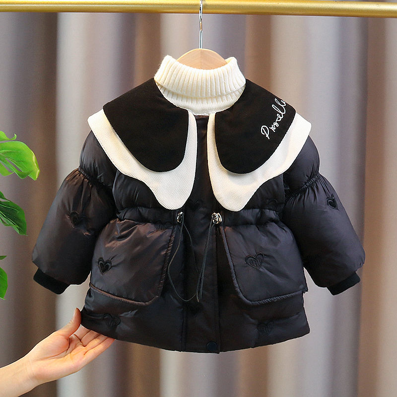 女童棉服冬装新款童装女宝宝棉衣小童洋气加热加厚外套潮