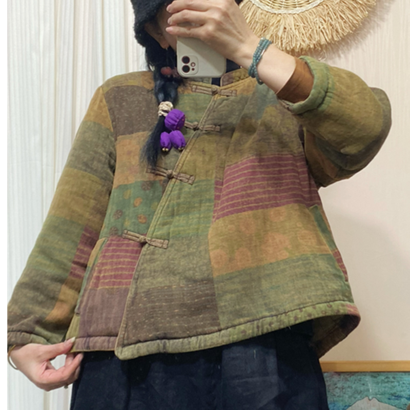 箫箫  新款数码印花棉衣砂洗炒色做旧【211款】