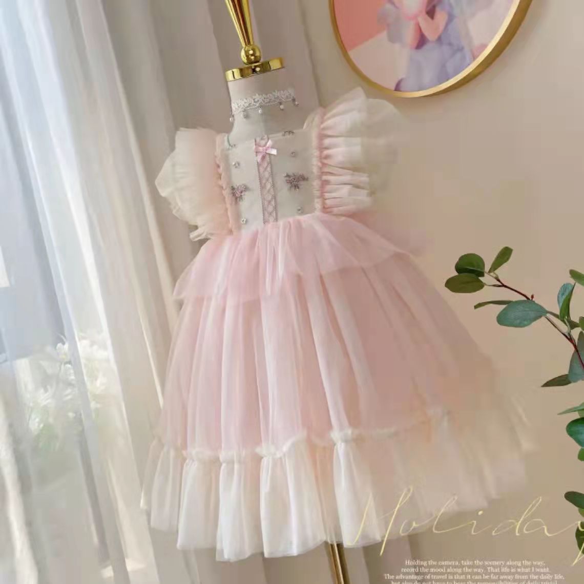 女童洛丽塔连衣裙2023新款儿童时髦洋气蓬蓬纱公主裙女宝甜美夏款