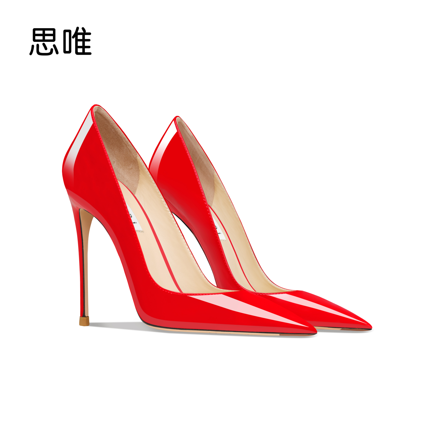 时尚气质红色高跟鞋女细跟浅口2025年新款性感工作鞋职业漆皮单鞋