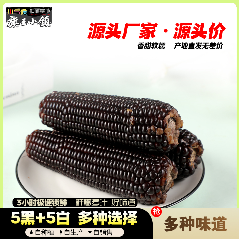 厂家直销价】白/黄/黑可选东北糯玉米天然香糯蒸煮榨汁新鲜香甜糯