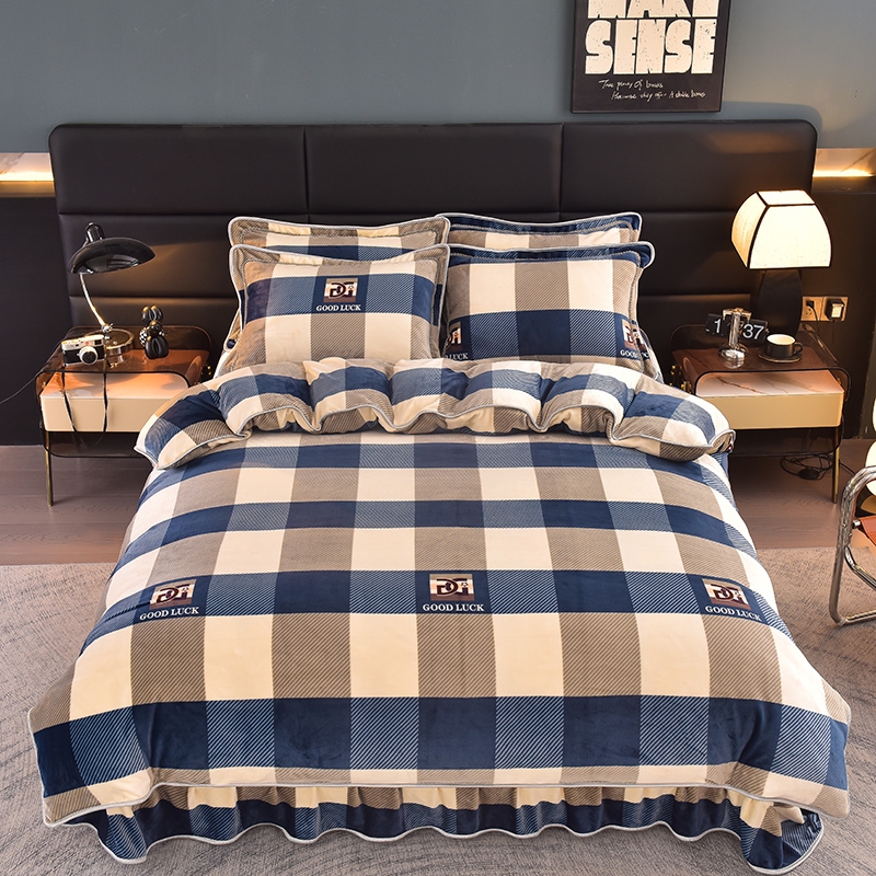 牛奶绒加绒磨毛毛绒印花单人三件套加厚双面绒秋冬加厚床上用品