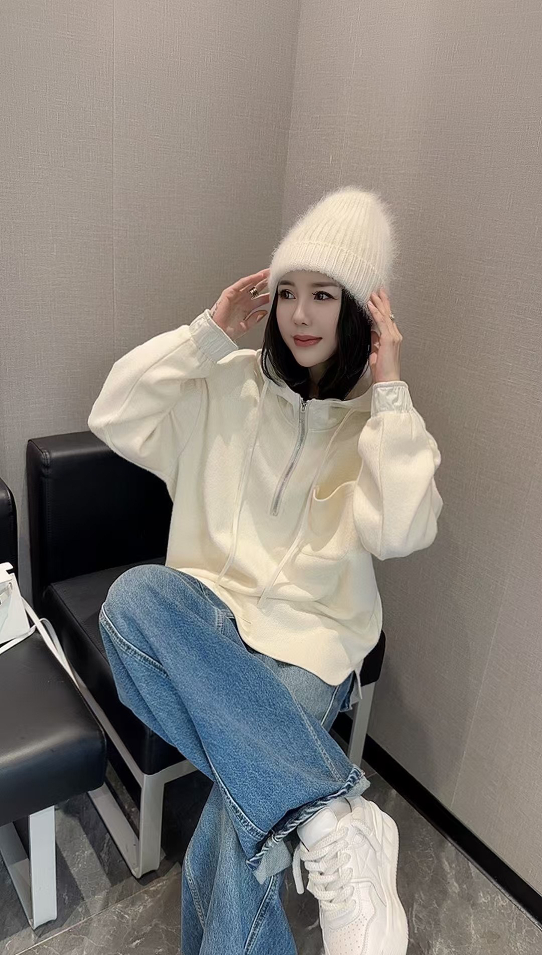 2024-秋冬爆款加绒减龄大版连帽卫衣