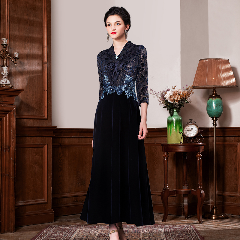 时尚名兰世家原创设计春装新款礼服裙轻奢高端气质连衣裙宴会长裙