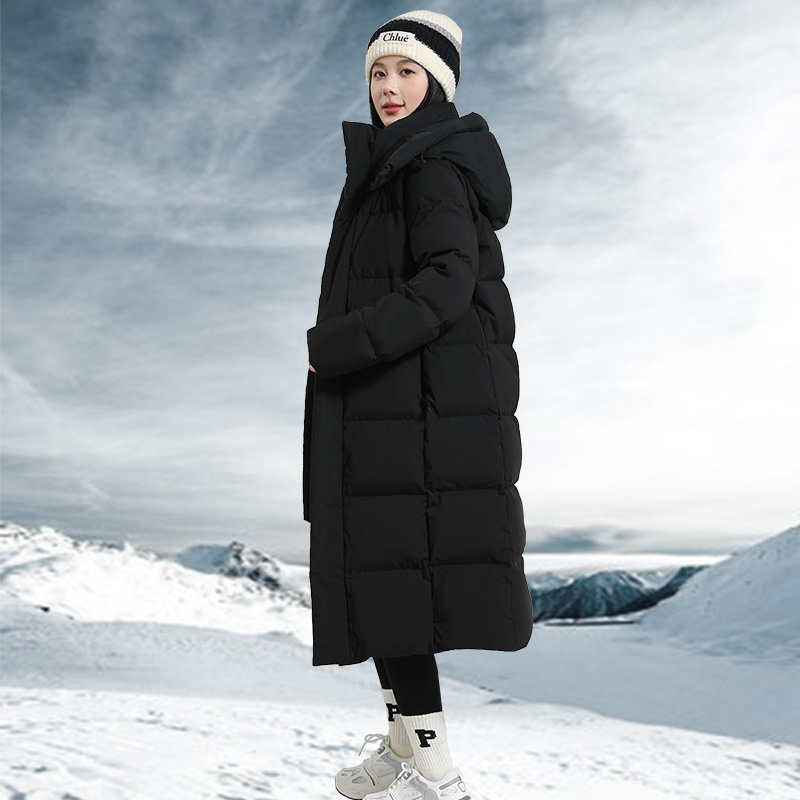 400克95白鸭绒~2024年冬中戏情侣款东北超厚过膝长款加厚羽绒服女