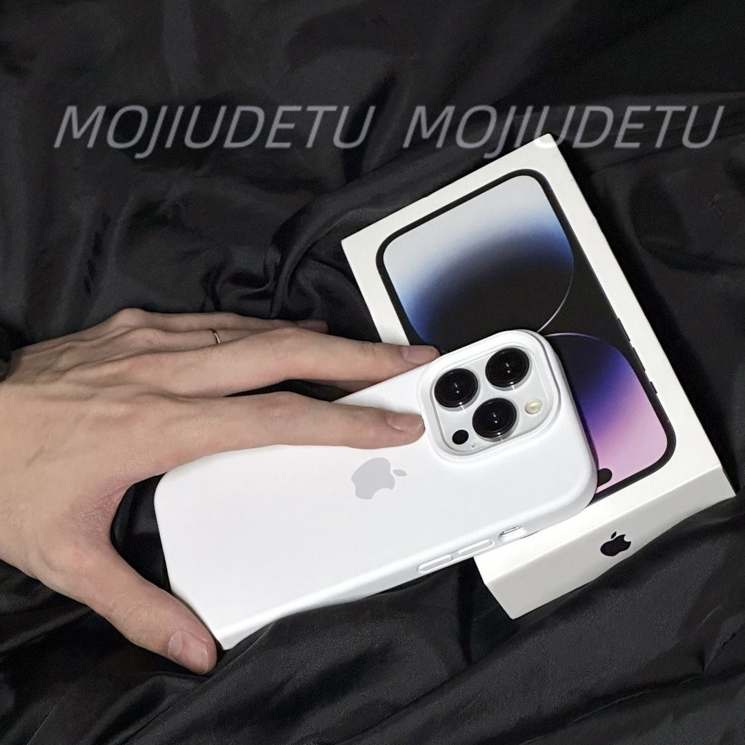 纯白色苹果15防摔手机壳13/12液态硅胶iphone14promax简约x女款11