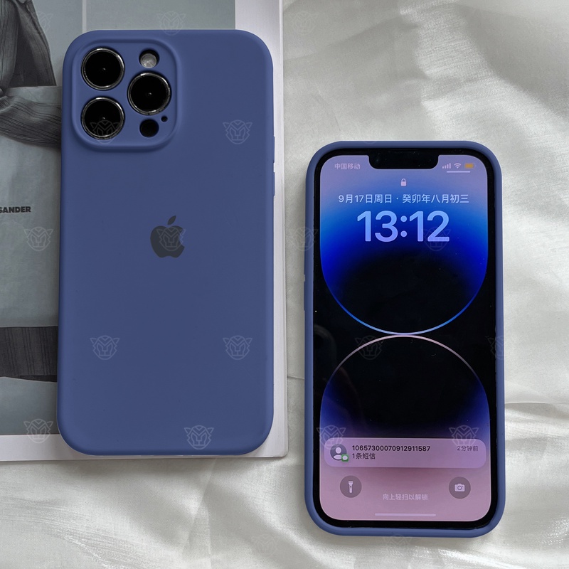 新款海军蓝耐摔12苹果14手机壳iPhone15Pro防摔硅胶13纯色直角xs