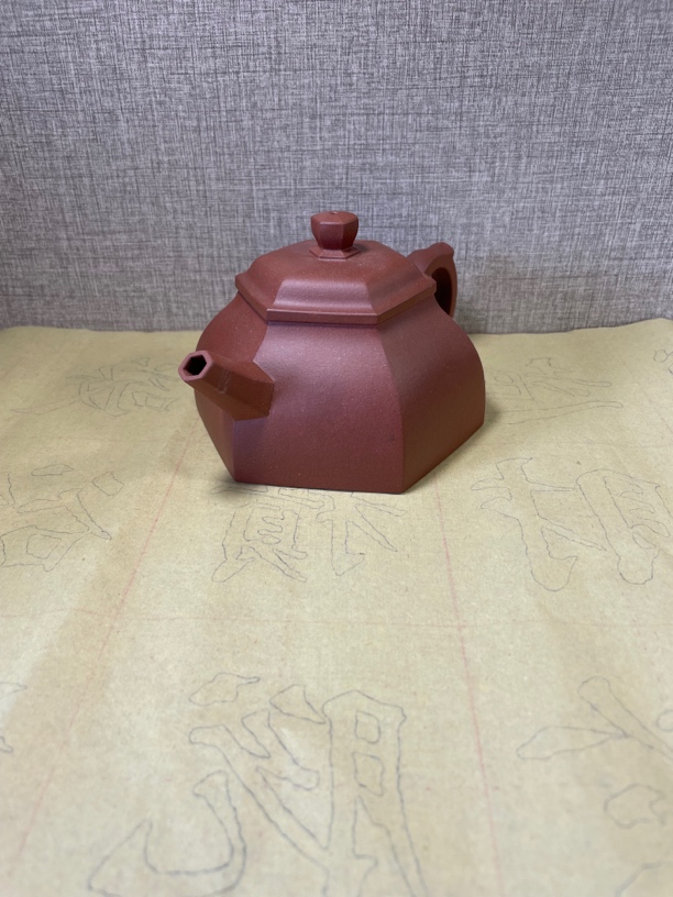 六方汉韵280cc精美精工紫泥原矿红泥四方壶牛盖圆壶泥壶手工茶壶