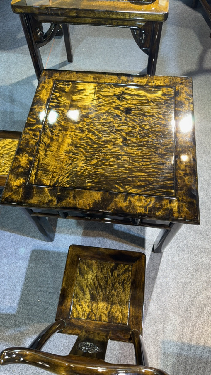 小方桌五件套配四张小靠背凳