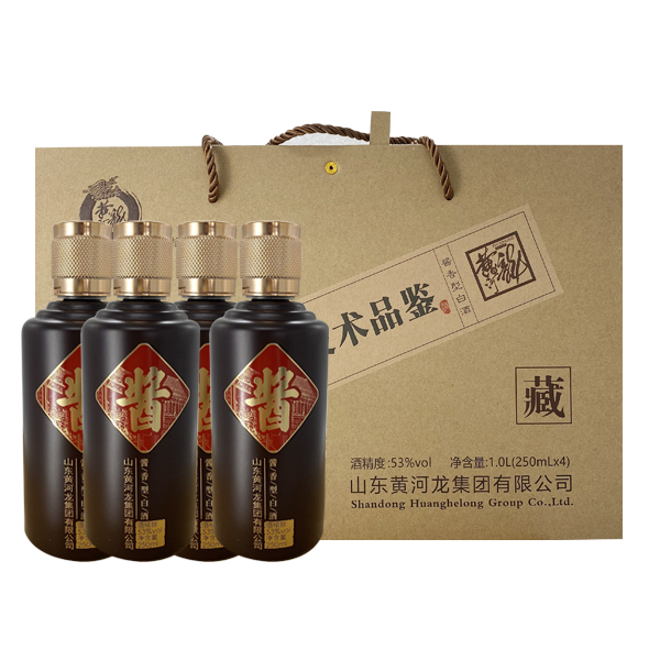 黄河龙技术品鉴酱香型白酒高度53度250mlx4