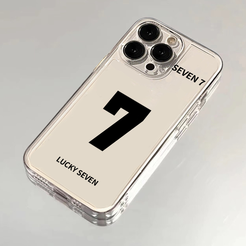 幸运7简约苹果15promax手机壳iPhone14太空12/13华为vivo小米oppo
