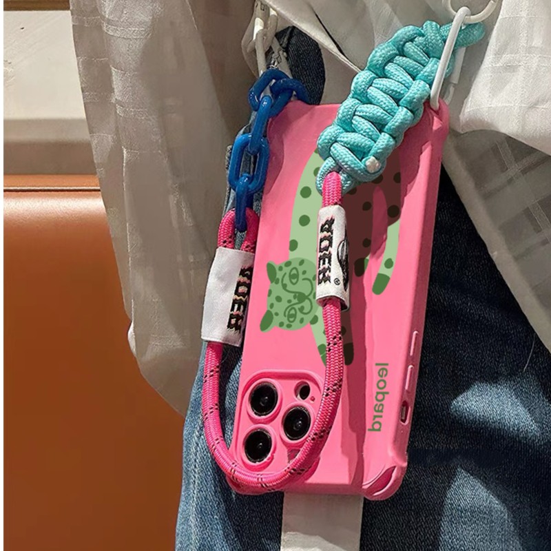 欧克里里波点豹可斜挎苹果14手机壳iphone13女12promax软xrx挂绳