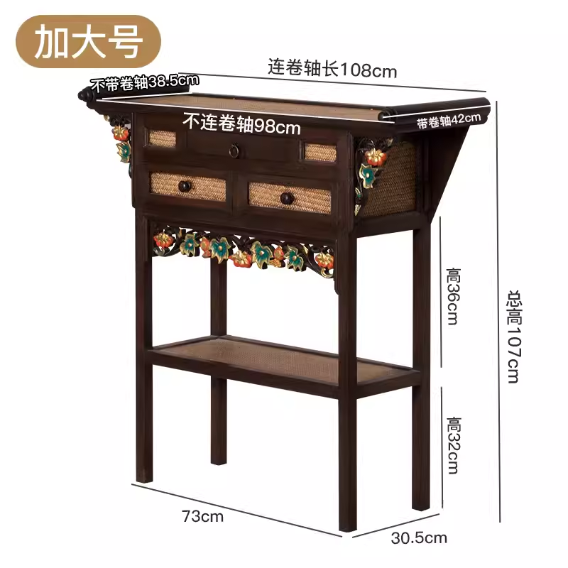 异丽东南亚风格复古玄关柜泰式酒店会所装饰柜家装门厅展示柜供桌