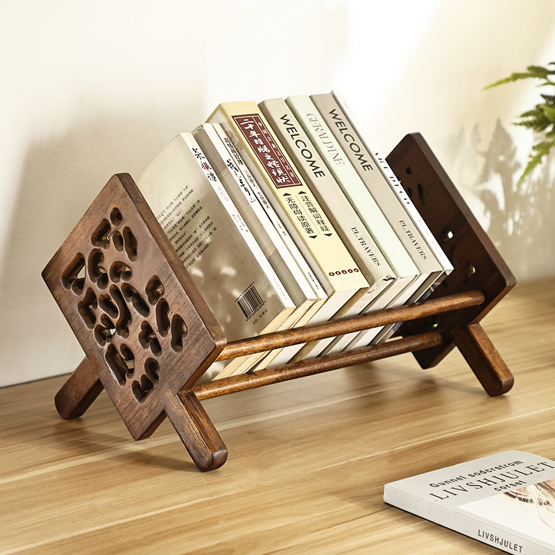 【高端实木】异丽桌面书桌小型书架床头书柜桌收纳办简易飘窗置物架