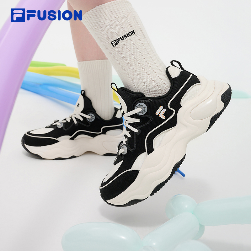 FILA FUSION斐乐潮牌女鞋老爹鞋泡泡鞋厚底夏季透气百搭帆布鞋