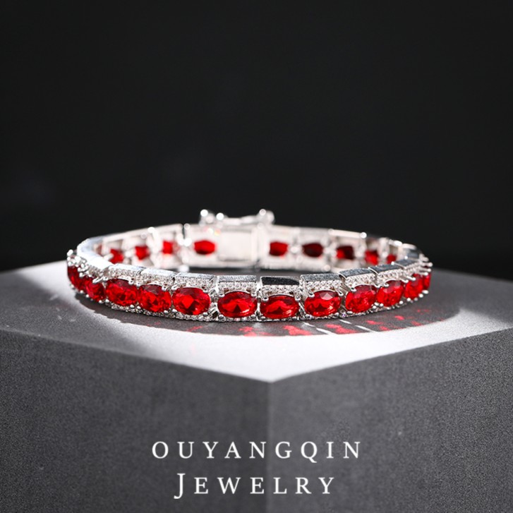 合金合成锆石手链 【Big Name】时尚个性女红手链ZL210086