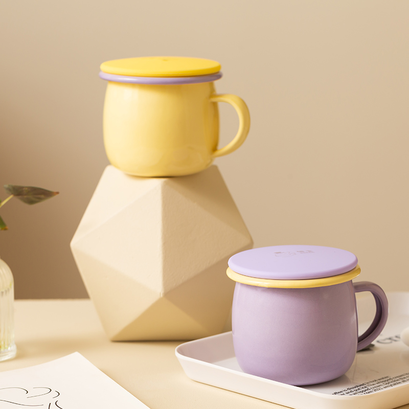 【大哥推荐】8cm搪瓷珐琅水杯，奶茶杯，咖啡杯 双色可选