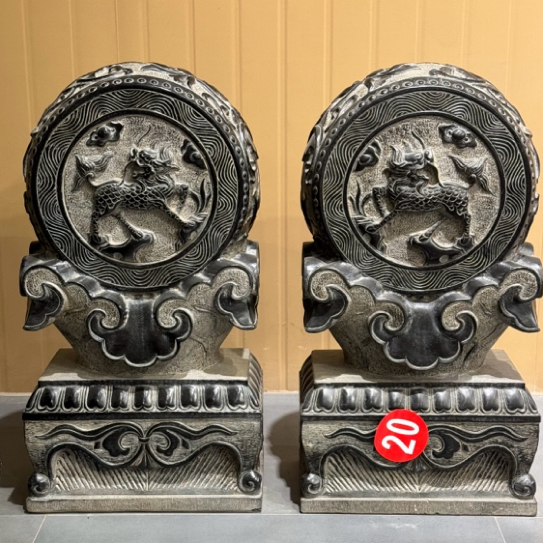 纯天然青石抱鼓门当