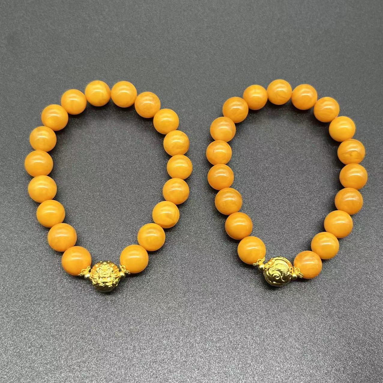 【景旺】9mm+18k金龙珠老蜡手串@多样性只发其中一件