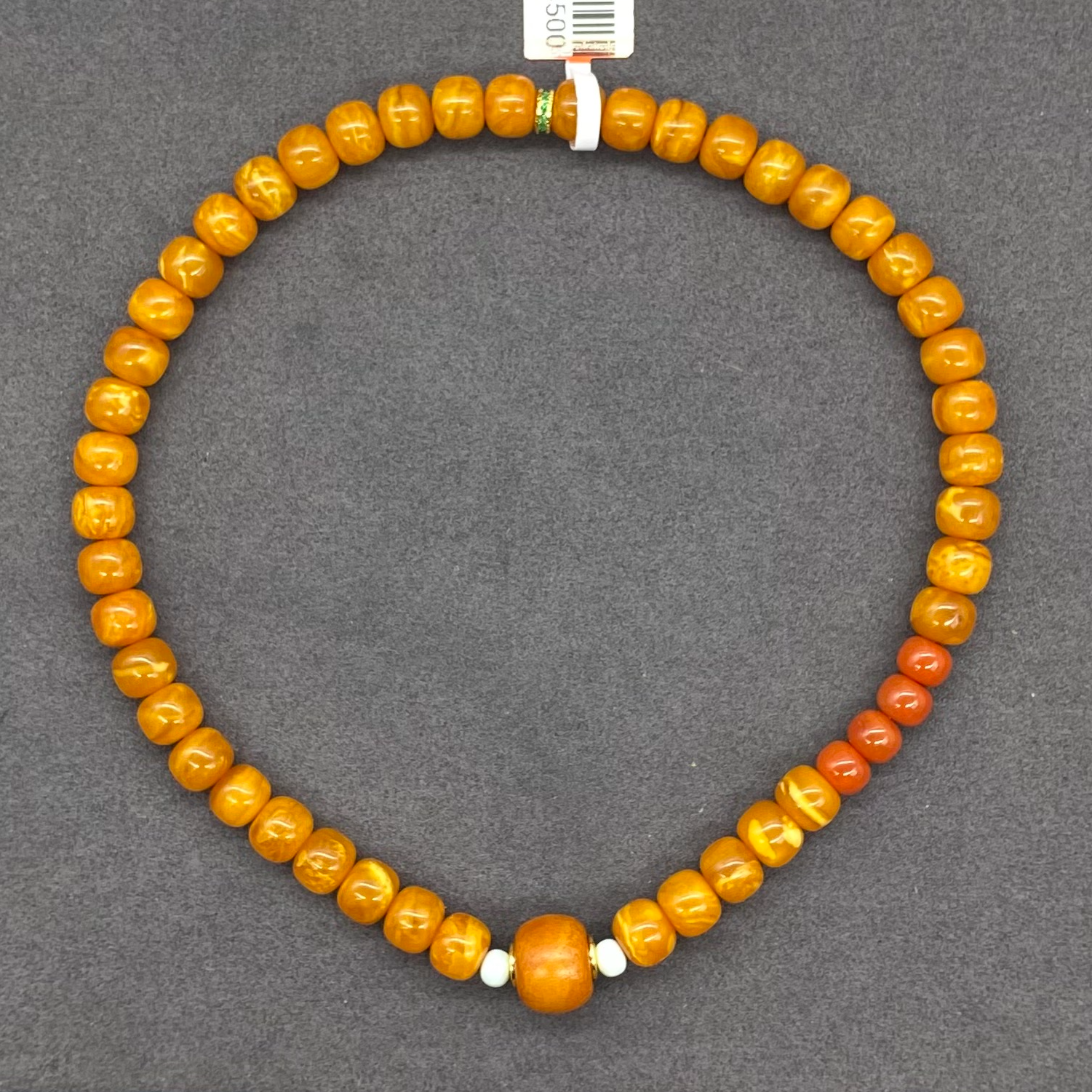 【景旺】8mm+墩子老红花蜡老型双圈手串