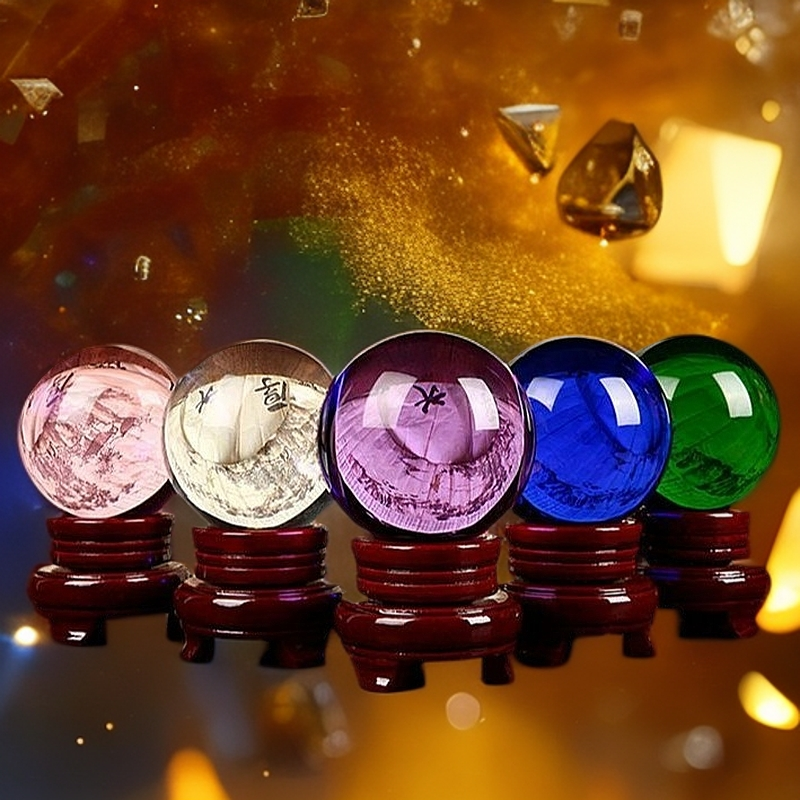 老师推荐粉色黄色晶球摆件卧室办公新房婚房爱情送闺蜜结婚礼物