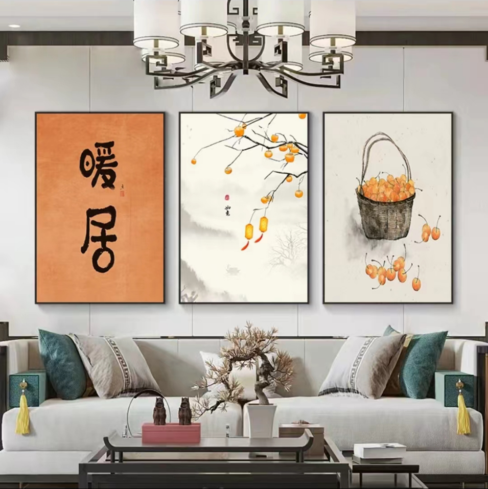 (全疆包邮）【星程】现代轻奢沙发画抽象简约餐厅客厅三联高档晶瓷画