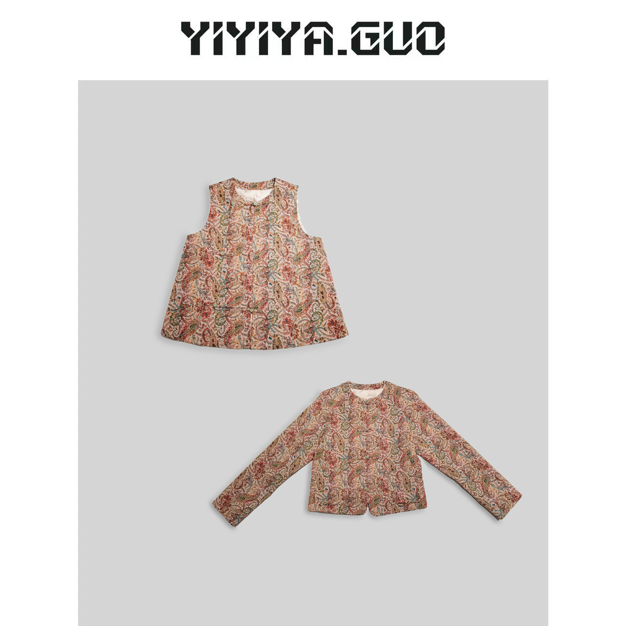 yiyiya.Guo艺艺吖/圆领花卉开衫上衣20241014