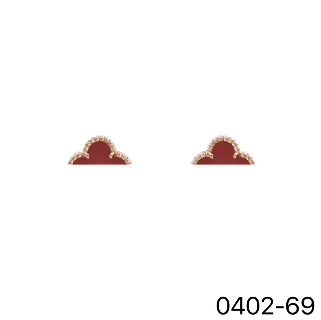 合金耳饰 【Celena Kerina】四叶草 轻奢双面(红)单花耳钉