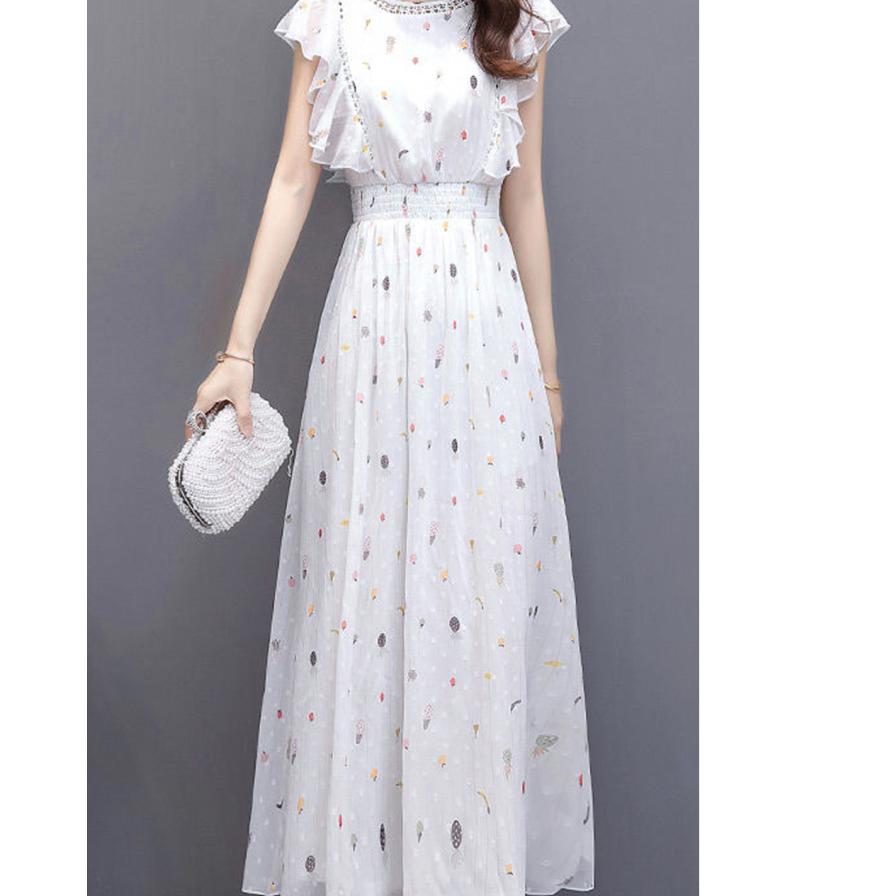 直播扣号下单私拍碎发非图片款连衣裙显瘦气质高腰夏季