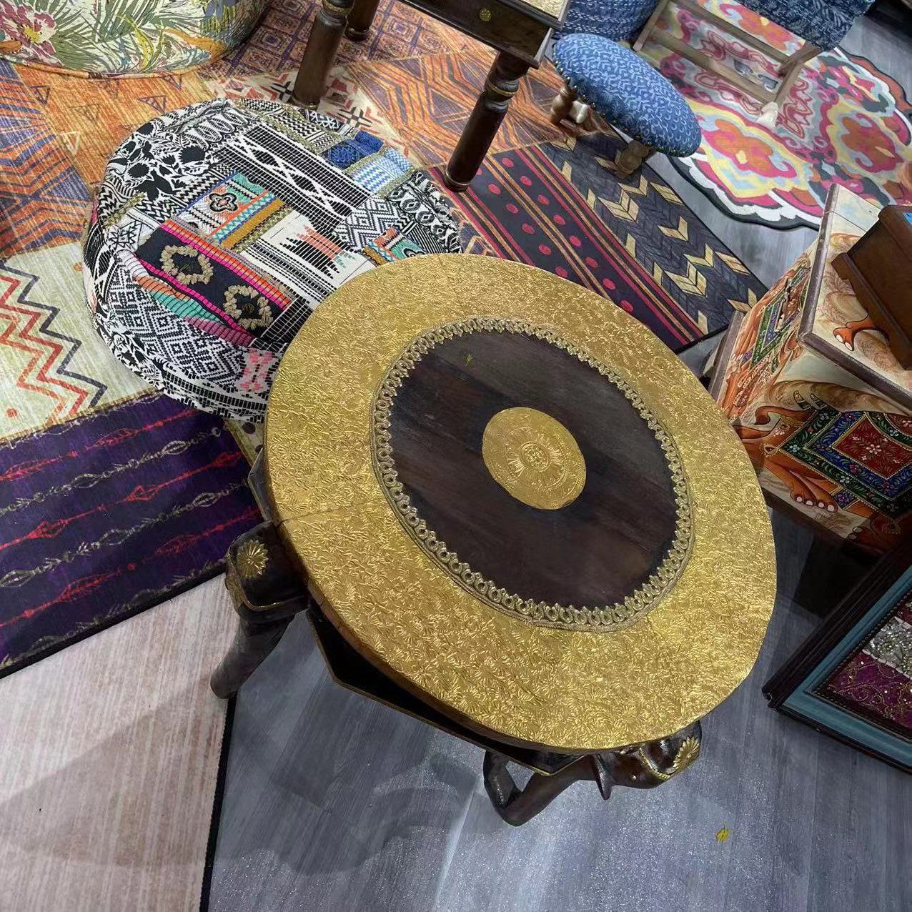 洋洋外贸家居印度包铜茶几