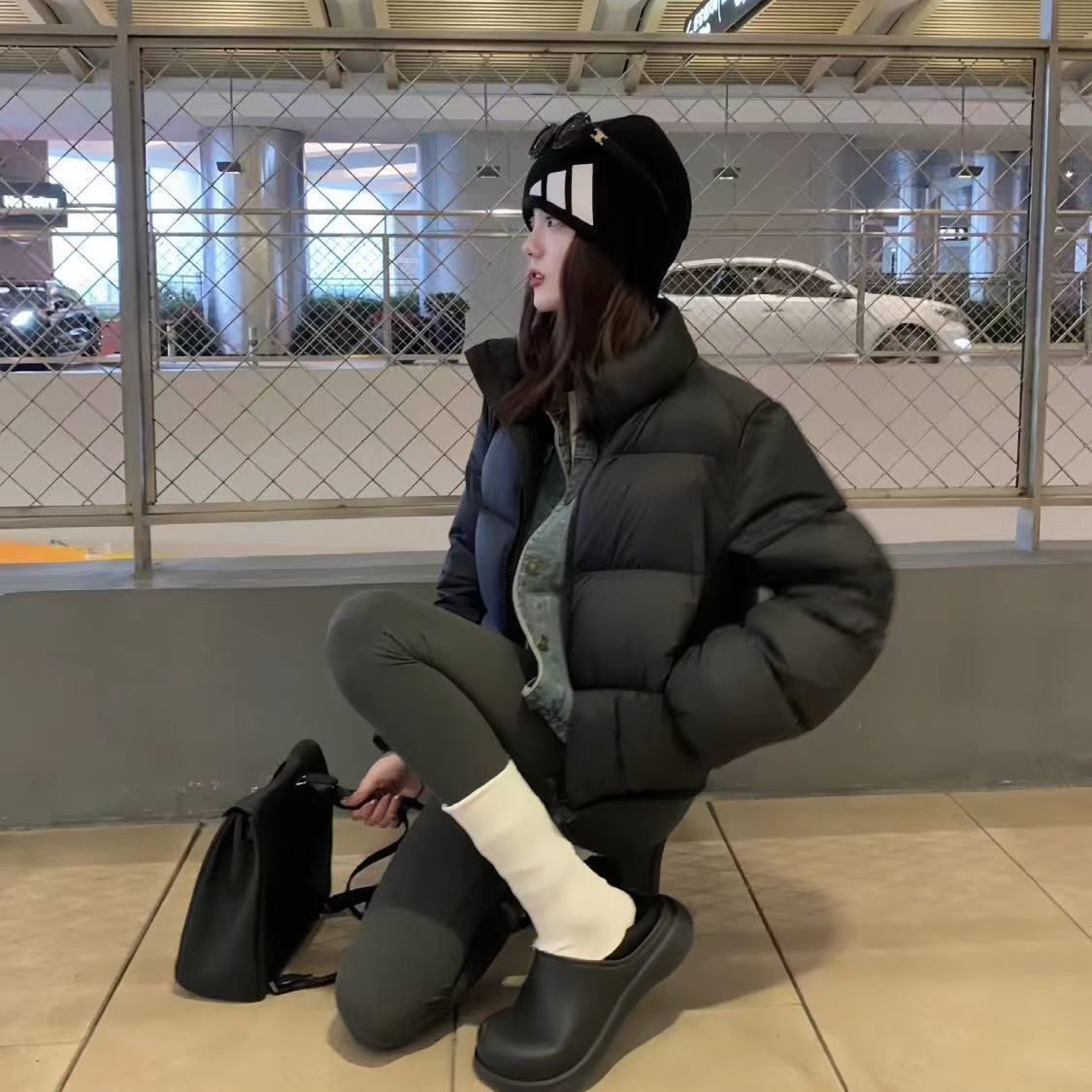 肯豆风面包服女欧美潮流洋气羽绒服加厚外套2023冬季小个子