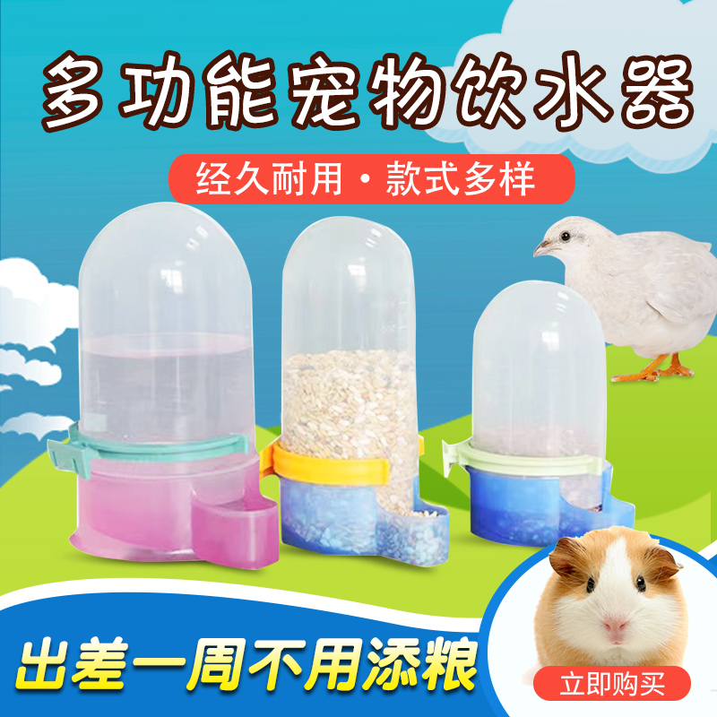 芦丁鸡出差用大容量饮水器自动下料水食两用鸽鹦鹉鸟类饮水喂食器