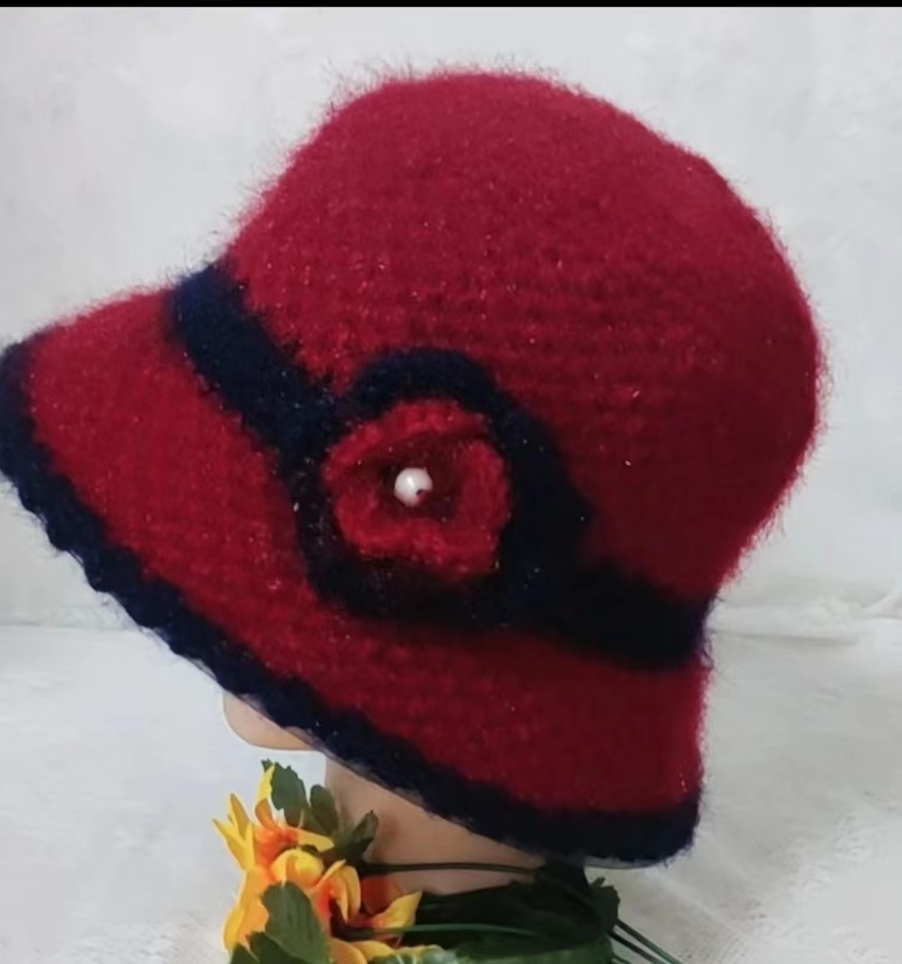 松鼠绒亮丝纱线编织帽子围巾小礼帽材料包帽【2个材料包 不是成品】