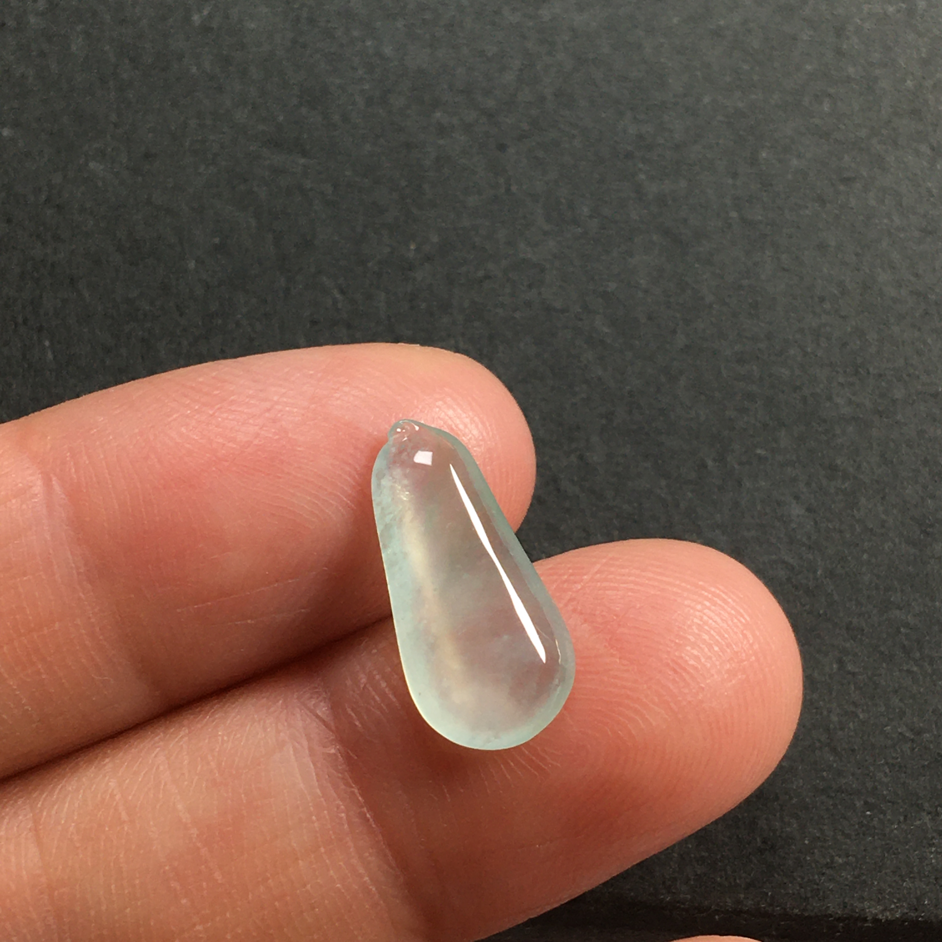 尺寸15.5-7.4-3.2天然翡翠玉石高冰透晴水绿小福瓜吊坠手链项链