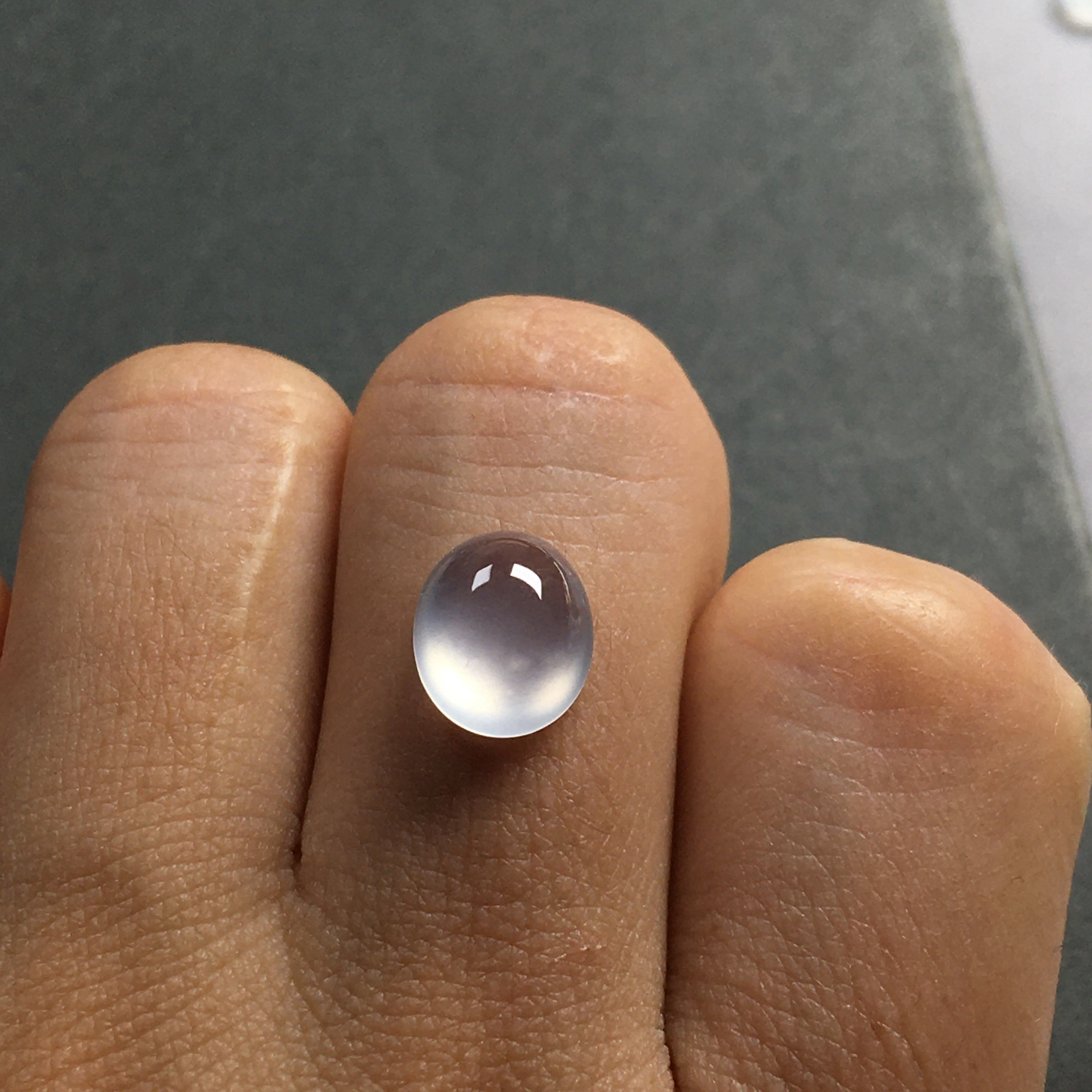 尺寸9.7-8.1-4.6天然翡翠玉石高冰透蛋面镶女款戒指手链项链多用