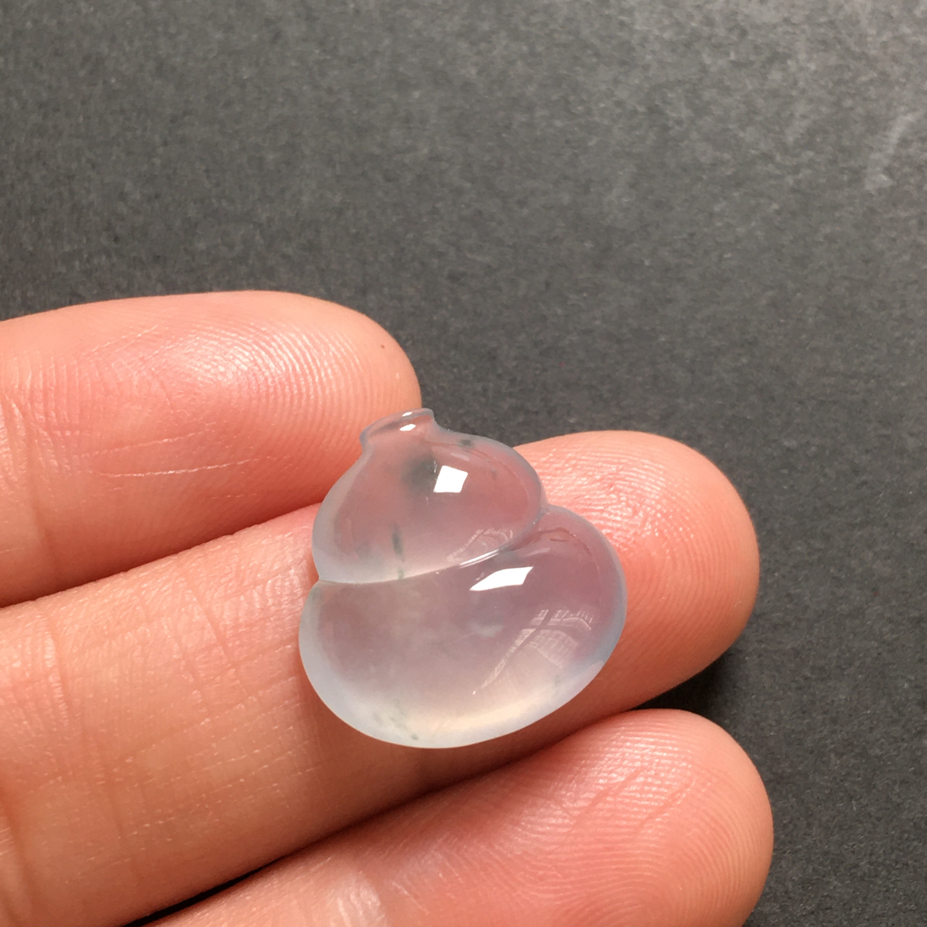 尺寸15.9-16.7-5.6天然翡翠玉石高冰透飘彩葫芦吊坠镶锁骨链颈饰